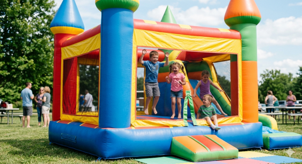Kids playing on a bounce house in Minnesota